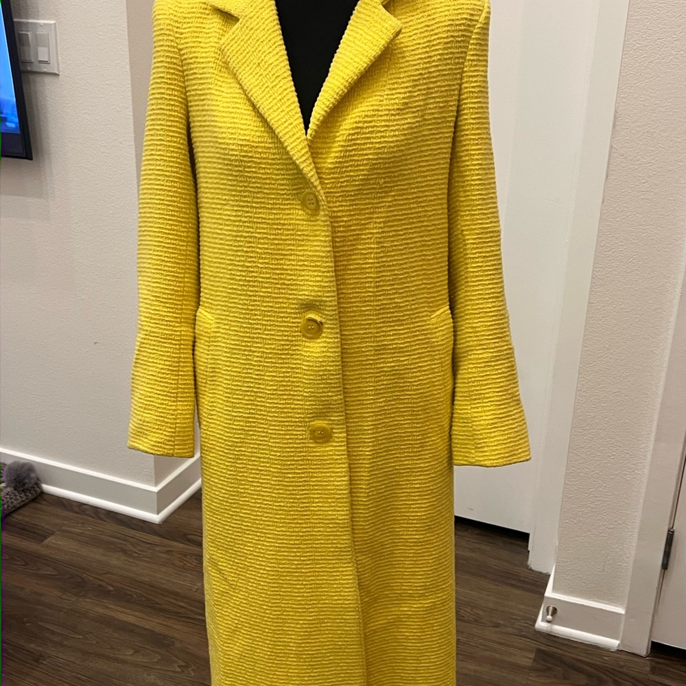 Anthropologie X Helene Berman Textured Yellow Coat Size 2